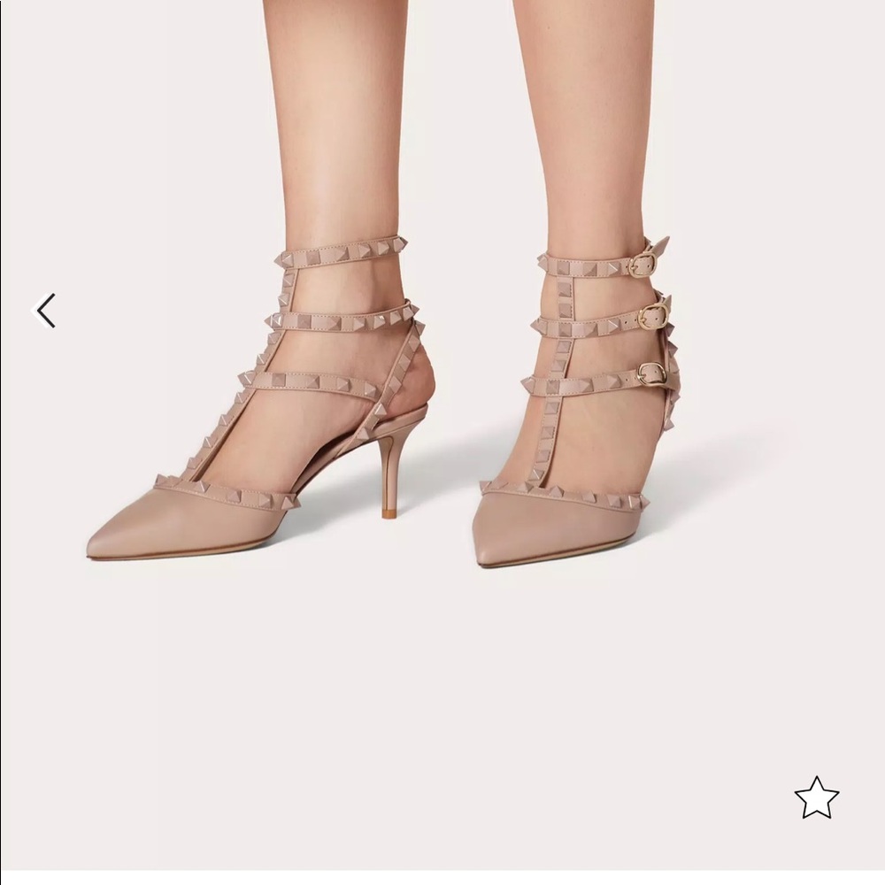 VALENTINO ROCKSTUD ANKLE STRAP PUMP WITH TONAL STUDS 65 MM